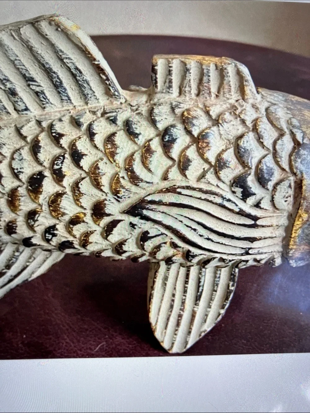 Decorative Ceramic Fish Figurine - wood